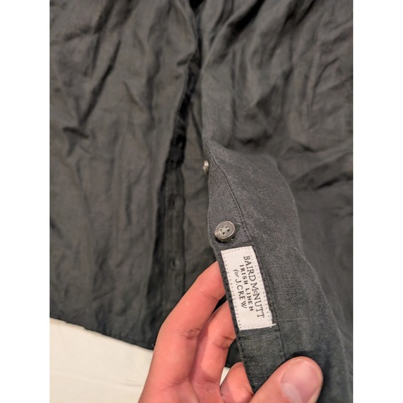 J.Crew Men XL Baird McNutt Irish Linen Shirt Relaxed Fit Black AY665 NWT Summer - Picture 3 of 12